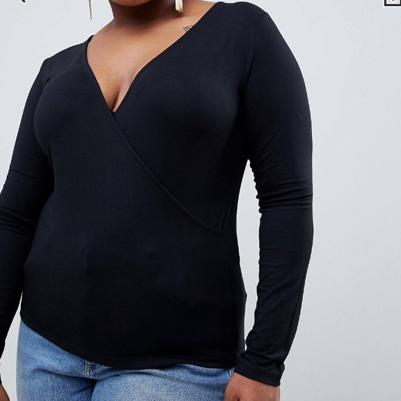 ASOS Curve Tops - Asos curve black crossover top US size 26